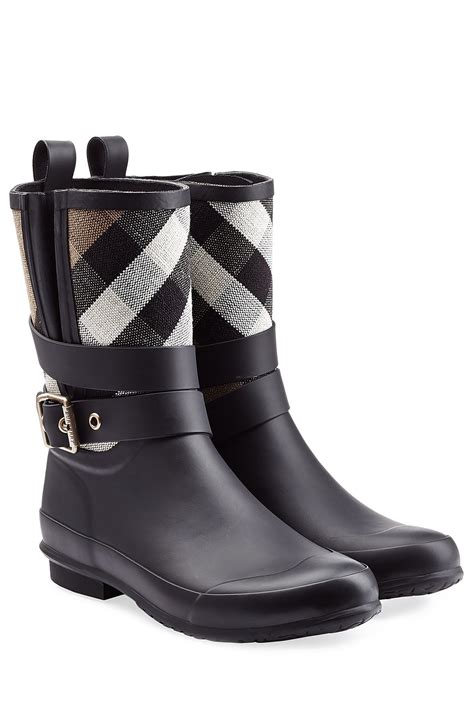 womens burberry boots black|burberry rain boots for women.